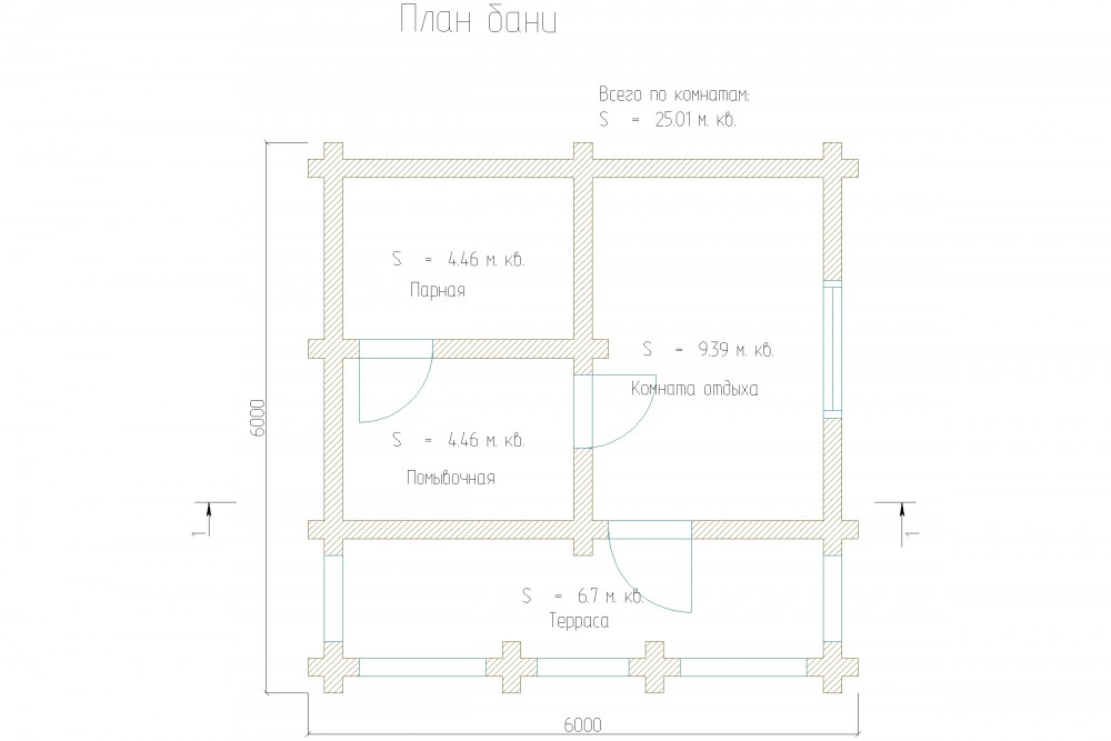 Проект бани 25 кв м